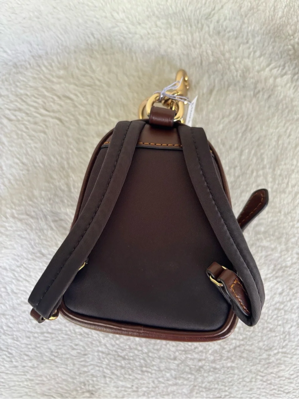 Coach Mini Court Backpack Bag Charm in signature canvas CX066